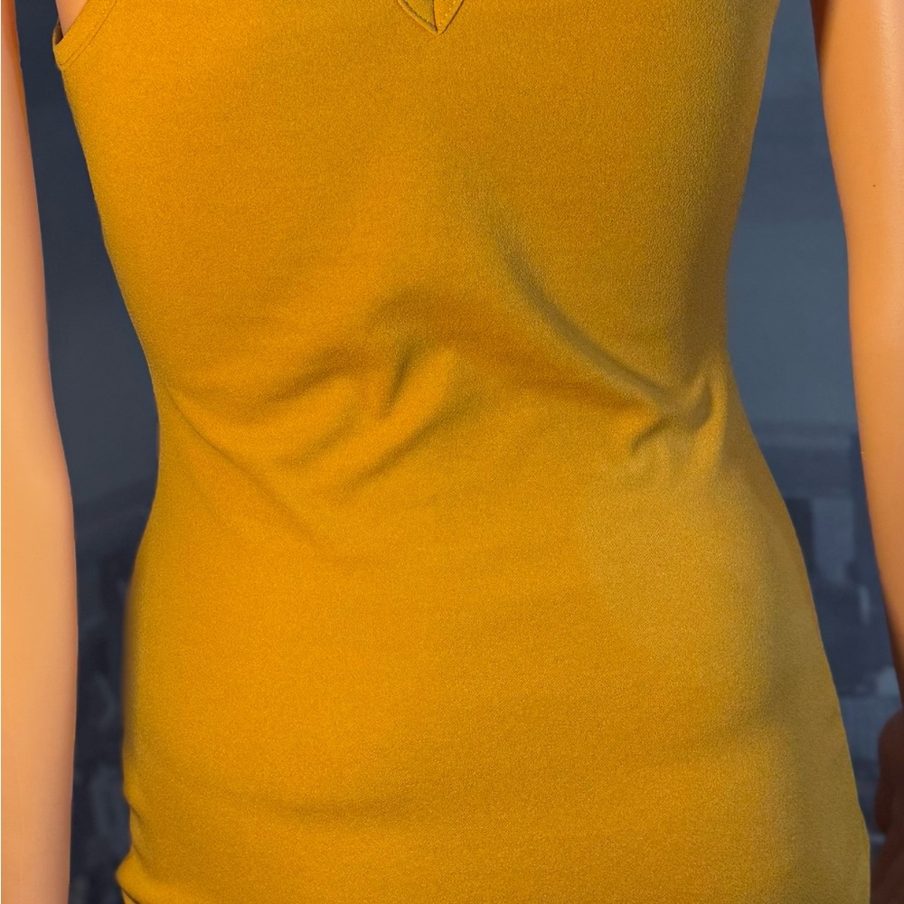 Mustard Asymmetrical Mini Dress